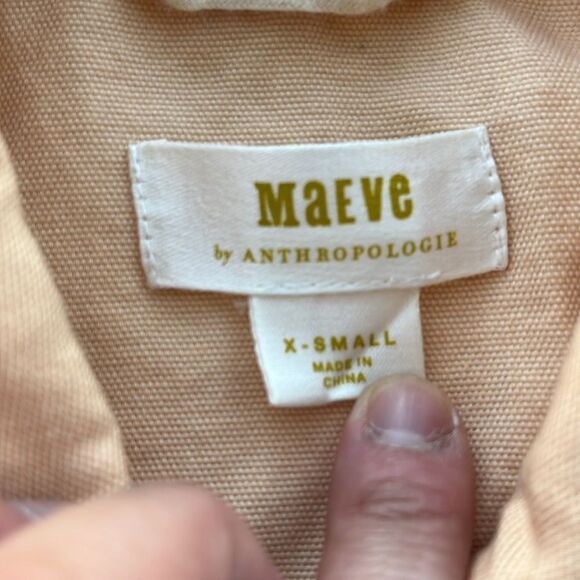 Maeve Crochet Orange-Peach Button Down Shirt XS - Picture 6 of 9